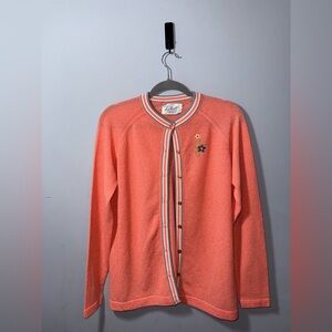Talbott Travler VTG women’s coral button down embroidered cardigan size 40 (10)